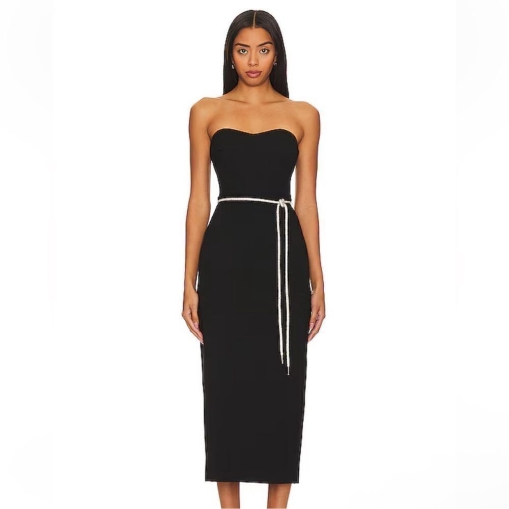 NWT NBD Camille Midi Dress with Crystal Rope Belt - Size XS